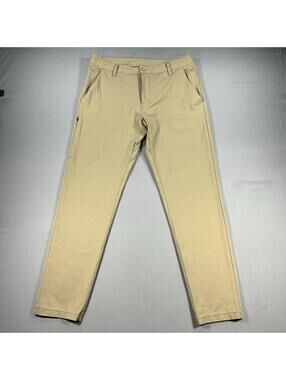 BYLT Everyday Pant 2.0 Tan Khaki Chino Slim Stretch Preppy Casual Mens 33